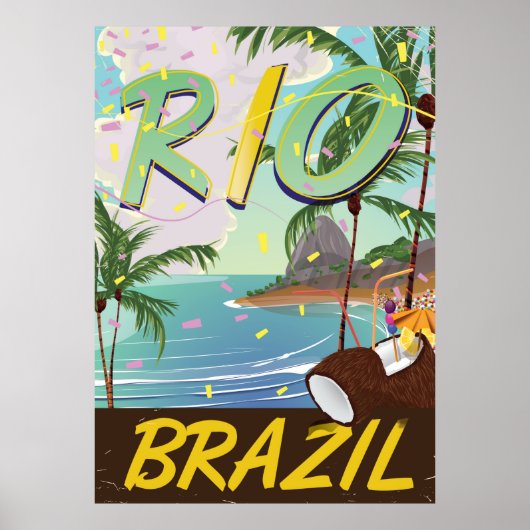 rio de janeiro Brasilien Retro-Reisedruck. Poster (Vorne)
