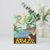 rio de janeiro Brasilien Retro-Reisedruck. Postkarte (Stehend Vorderseite)