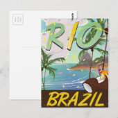 rio de janeiro Brasilien Retro-Reisedruck. Postkarte (Vorne/Hinten)