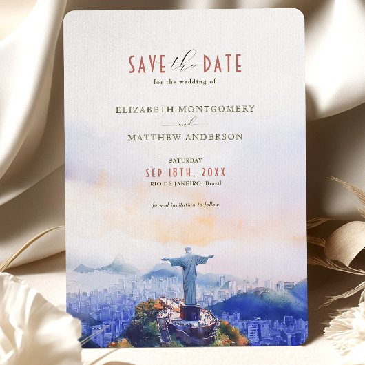 Rio de Janeiro Brasilien Save the Date Christist Einladung