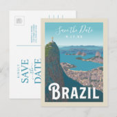 Rio De Janeiro, Brasilien | Save The Date Einladungspostkarte (Vorne/Hinten)