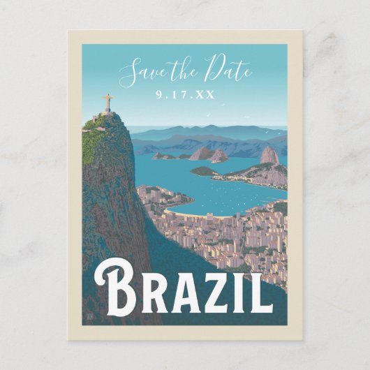 Rio De Janeiro, Brasilien | Save The Date Einladungspostkarte (Vorderseite)