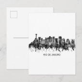 Rio de Janeiro Brasilien Skyline BW Einladungspostkarte (Vorne/Hinten)