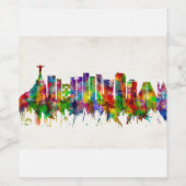 Rio de Janeiro Brasilien Skyline Weinetikett (Einzelnes Label)
