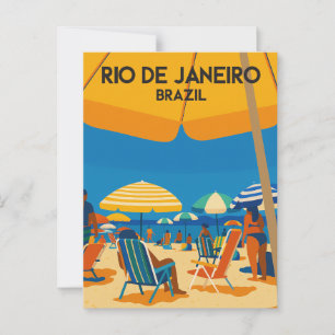 Rio De Janeiro Brasilien Strand Vintage Reise Postkarte