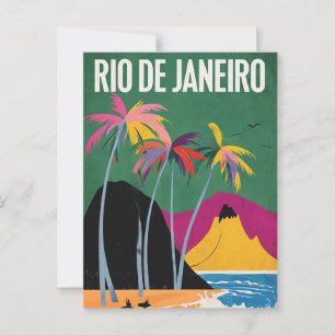 Rio De Janeiro, Brasilien, Strandszenario Postkart Postkarte