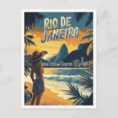 Rio de Janeiro Brasilien Vintag Illustration Trave Postkarte (Vorderseite)