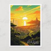 Rio de Janeiro Brasilien Vintage Reise Illustratio Postkarte (Vorderseite)