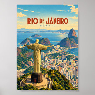 Rio de Janeiro Brasilien Vintage-Reise Kunst Poster