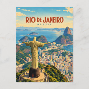 Rio de Janeiro Brasilien Vintage-Reise Kunst Postkarte