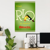 Rio de Janeiro Brasilien Vintage Reise Poster (Heimbüro)