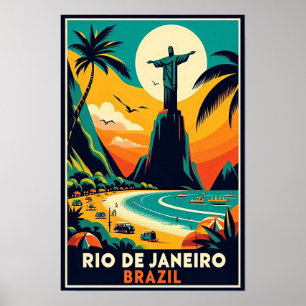Rio de Janeiro Brasilien Vintage-Reiseposter Poster