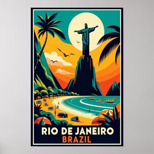 Rio de Janeiro Brasilien Vintage Travel Poster (Vorne)