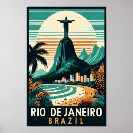Rio de Janeiro Brasilien Vintage Travel Poster (Vorne)