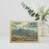 Rio De Janeiro Brasilien Vintage Travel Postkarte (Stehend Vorderseite)