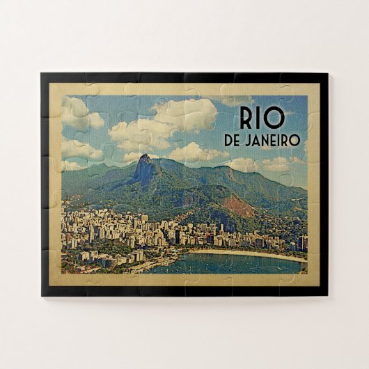 Rio De Janeiro Brasilien Vintage Travel Puzzle (Horizontal)
