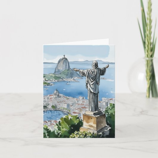 Rio de Janeiro Brasilien Wasserfarbenstationery Karte (Vorderseite)