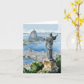 Rio de Janeiro Brasilien Wasserfarbenstationery Karte (Gelbe Blume)