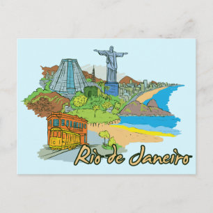 Rio de Janeiro, Brasilien, Weltberühmte Stadt Postkarte