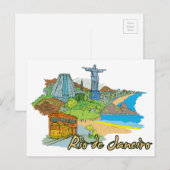 Rio de Janeiro, Brasilien, Weltberühmte Stadt Postkarte (Vorne/Hinten)