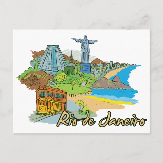 Rio de Janeiro, Brasilien, Weltberühmte Stadt Postkarte (Vorderseite)