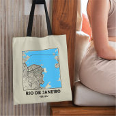 Rio de Janeiro, Brazil City Map Tote Bag Tragetasche