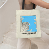 Rio de Janeiro, Brazil City Map Tote Bag Tragetasche