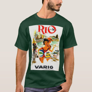 RIO DE JANEIRO BRAZIL via VARIG Airlines Vintag T T-Shirt