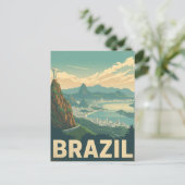 Rio de Janeiro Brazil Vintage Travel Postkarte (Stehend Vorderseite)