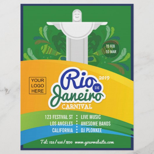 Rio de Janeiro Carnival angepasstes Logo und Foto  Flyer (Vorne)