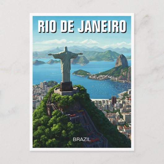 Rio de Janeiro Christ der Erlöser Postkarte (Vorderseite)