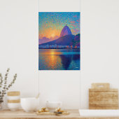 Rio de Janeiro Christ the Redeemer Pointillism Art Poster (Küche)