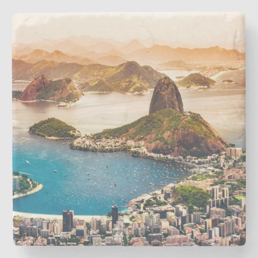 Rio de Janeiro City Foto Steinuntersetzer (Vorderseite)