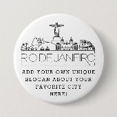 Rio De Janeiro City Skyline | Benutzerdefinierter Button (Vorderseite)