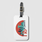 Rio De Janeiro City Skyline Vintage Stadt Gepäckanhänger (Vorderseite Vertikal)