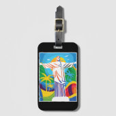 Rio de Janeiro Cristo Redentor Brasilien farbenfro Gepäckanhänger (Vorderseite Vertikal)
