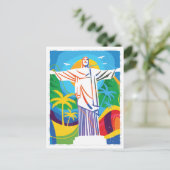 Rio de Janeiro Cristo Redentor Brasilien farbenfro Postkarte (Stehend Vorderseite)
