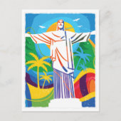 Rio de Janeiro Cristo Redentor Brasilien farbenfro Postkarte (Vorderseite)