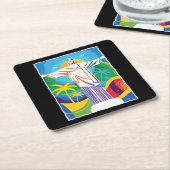 Rio de Janeiro Cristo Redentor Brasilien farbenfro Rechteckiger Pappuntersetzer (angewinkelt)