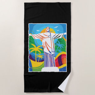 Rio de Janeiro Cristo Redentor Brasilien farbenfro Strandtuch