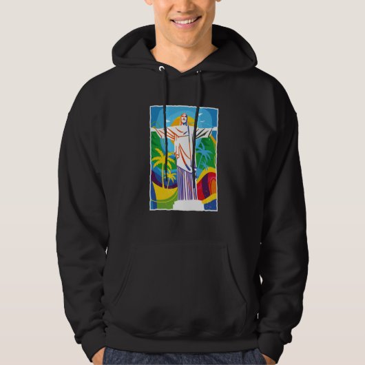 Rio de Janeiro Cristo Redentor Brazil Skyline Silh Hoodie (Vorderseite)