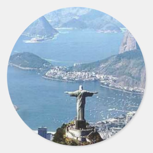 Rio de Janeiro Cristo Statue Runder Aufkleber (Vorderseite)