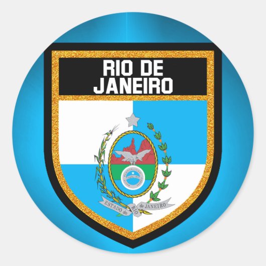 Rio de Janeiro Flag Runder Aufkleber (Vorderseite)