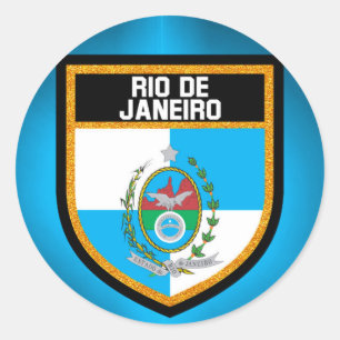 Rio de Janeiro Flag Runder Aufkleber