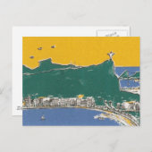 Rio de Janeiro grün und gelb brasil Postkarte (Vorne/Hinten)