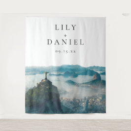 Rio de Janeiro Hochzeitsfoto Hintergrund Wandteppich