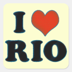 Rio de janeiro - I Liebe Rio Quadratischer Aufkleber