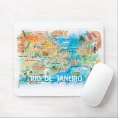 Rio de Janeiro Illustrierte Karte mit Hauptstraßen Mousepad (Mit Mouse)