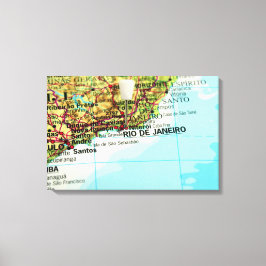 Rio de Janeiro Karte Leinwanddruck