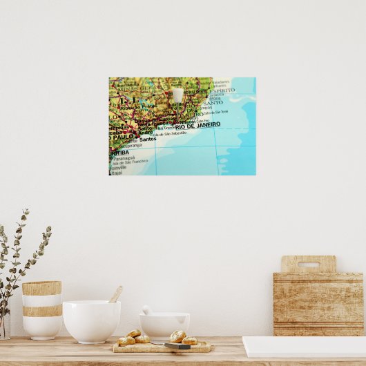 Rio de Janeiro Karte Poster (Küche)